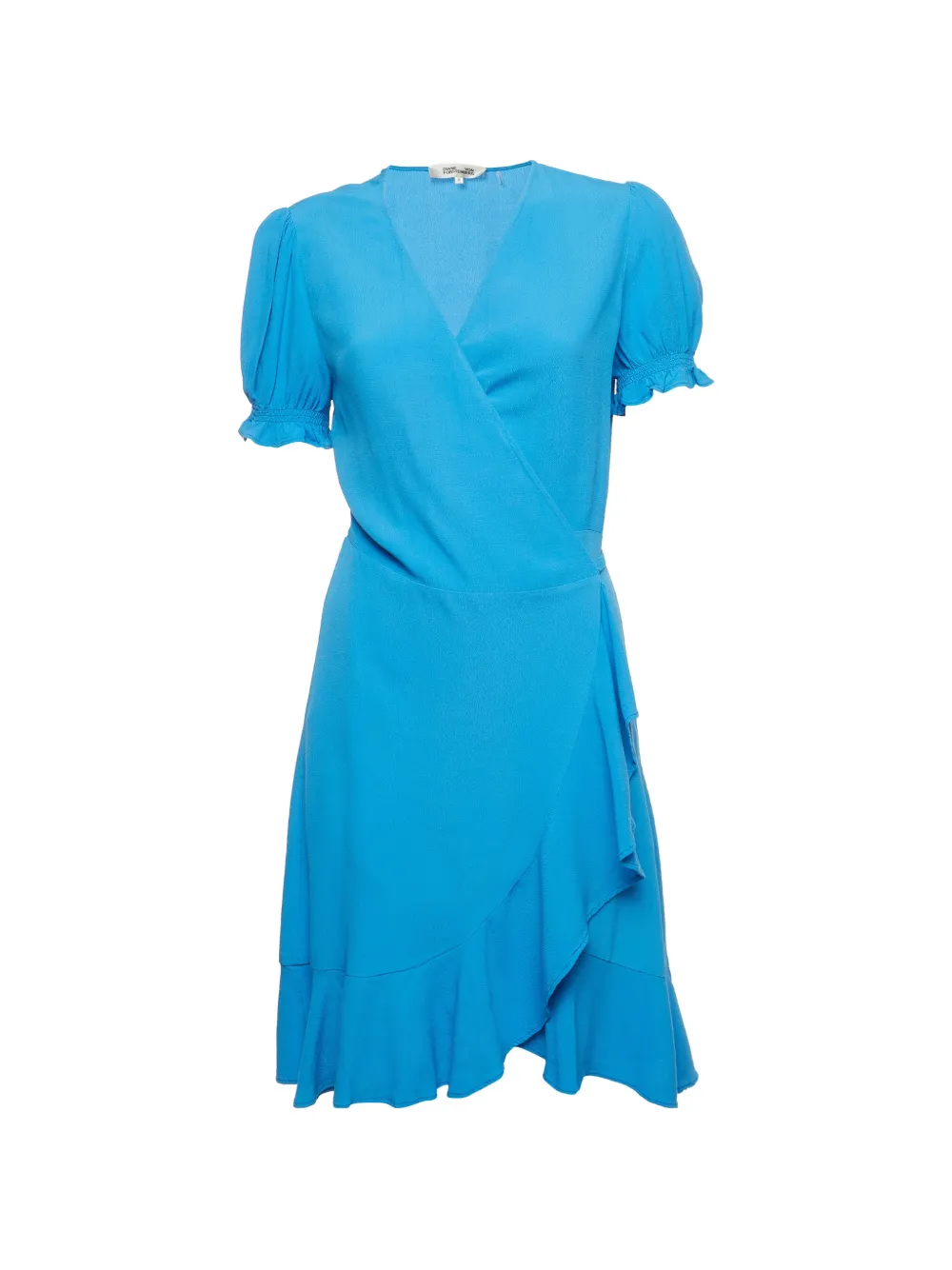 Diane Von Furstenberg Vintage robe portefeuille courte à volants - Bleu