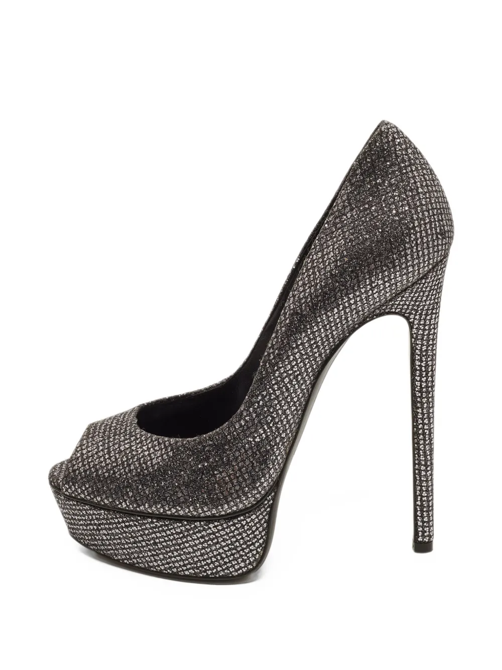 Casadei Vintage glitter platform pumps - Silber