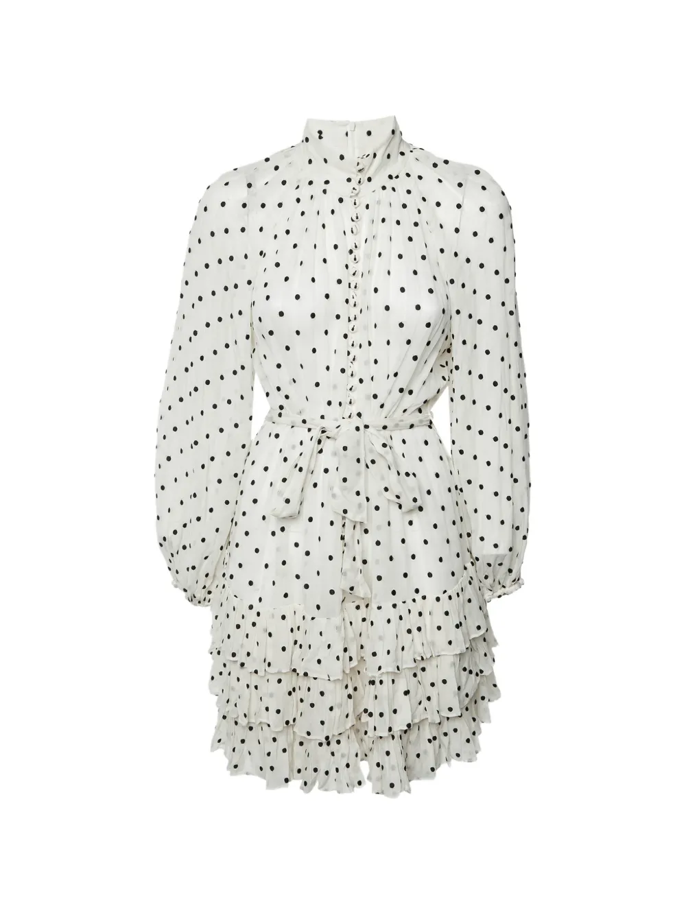 ZIMMERMANN Gestuftes Swiss Dot Minikleid - Weiß
