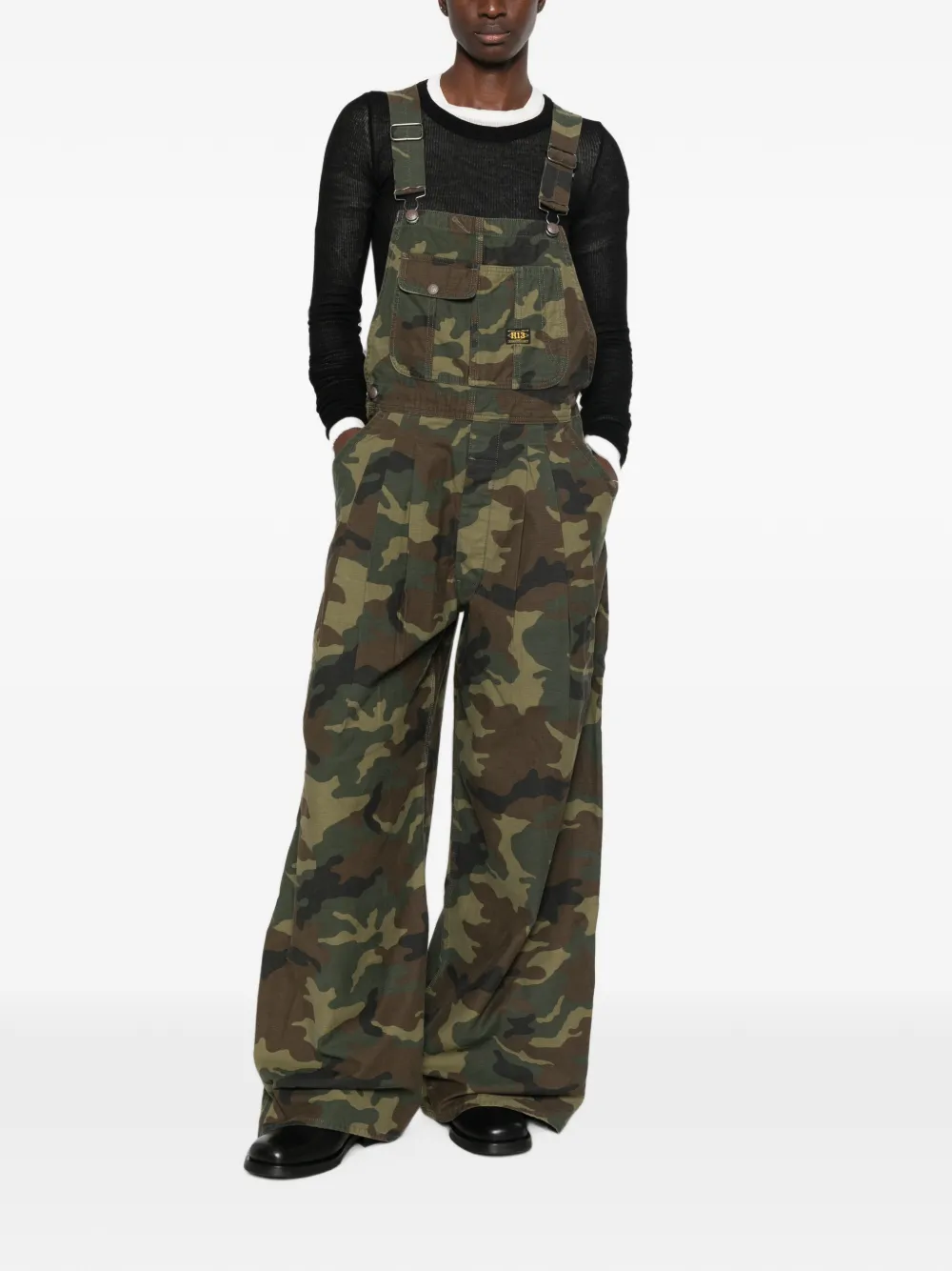 R13 Tuinbroek met camouflageprint Groen