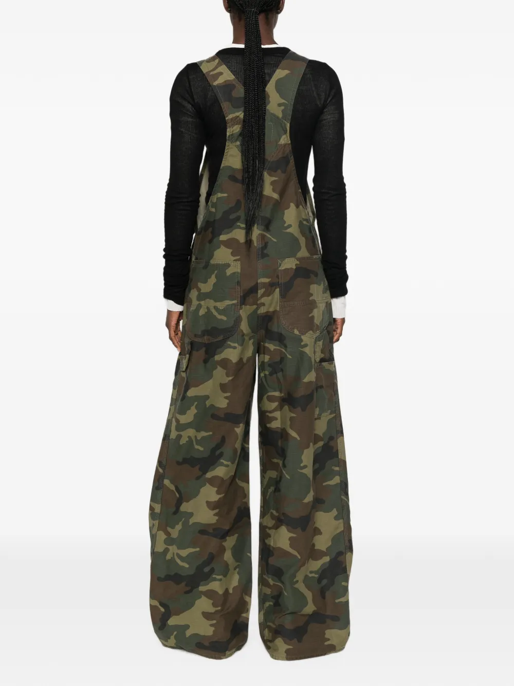 R13 Tuinbroek met camouflageprint Groen