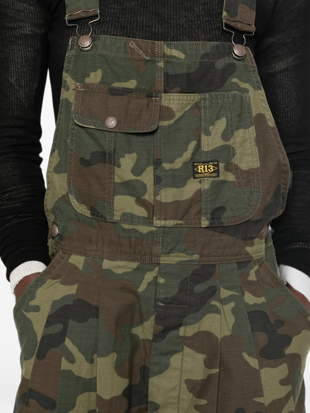 R13 Tuinbroek met camouflageprint Groen