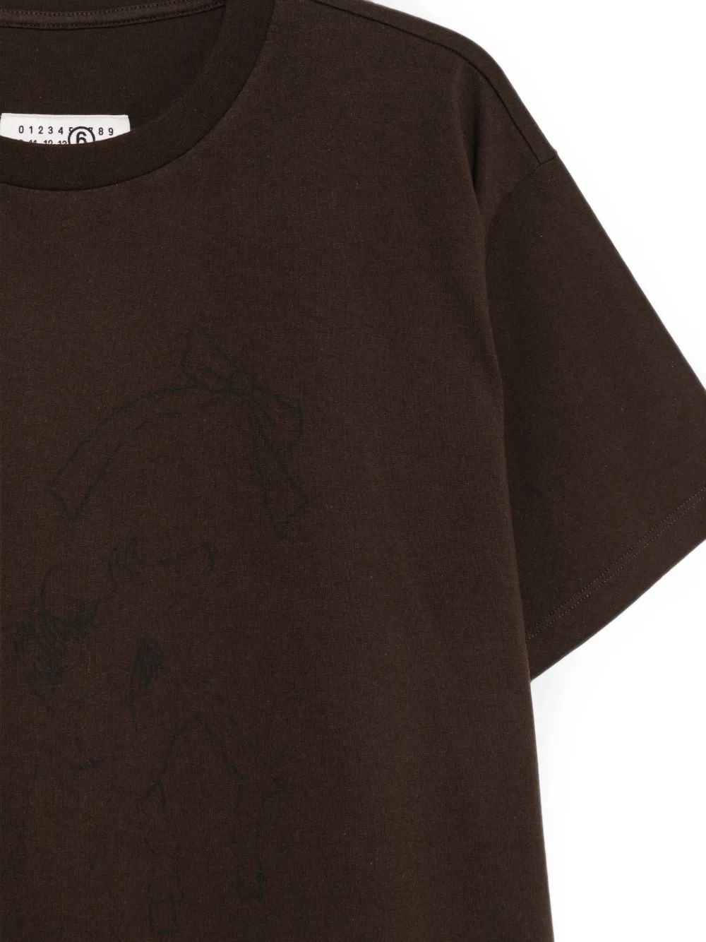 MM6 Maison Margiela T-shirt met grafische print Bruin