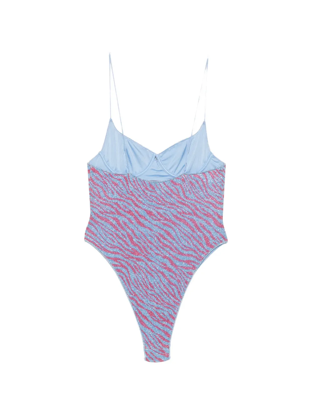 Oséree Badpak met zebraprint en beugel Blauw