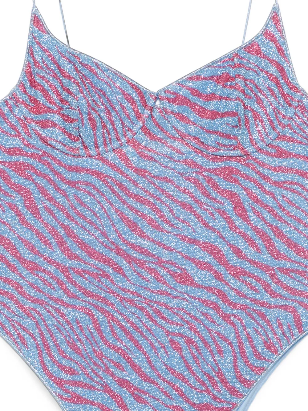 Oséree Badpak met zebraprint en beugel Blauw