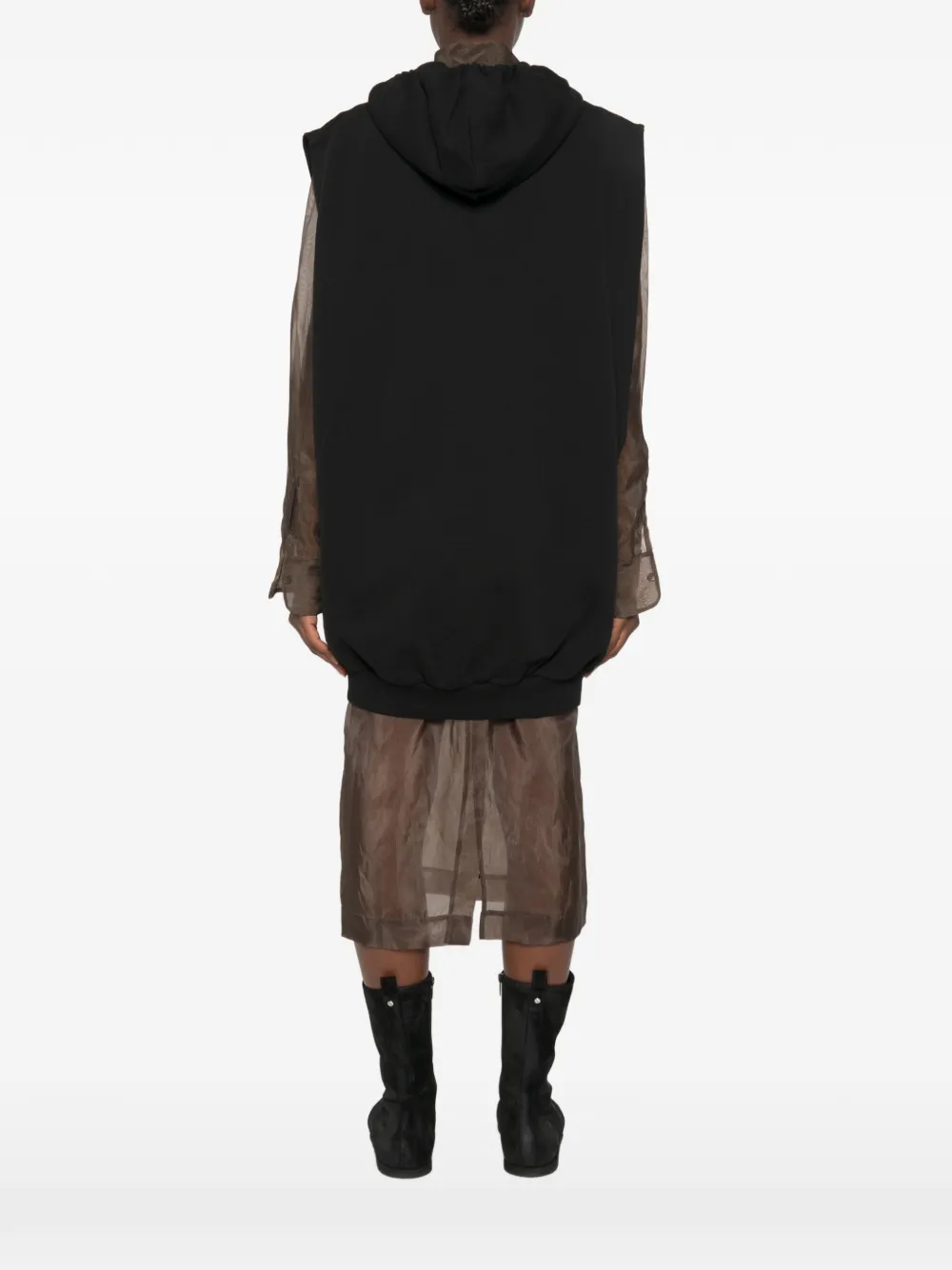 MM6 Maison Margiela Mouwloos jack met capuchon Zwart