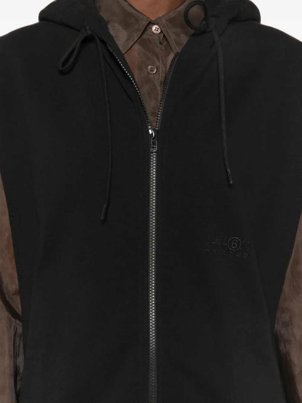 MM6 Maison Margiela Mouwloos jack met capuchon Zwart