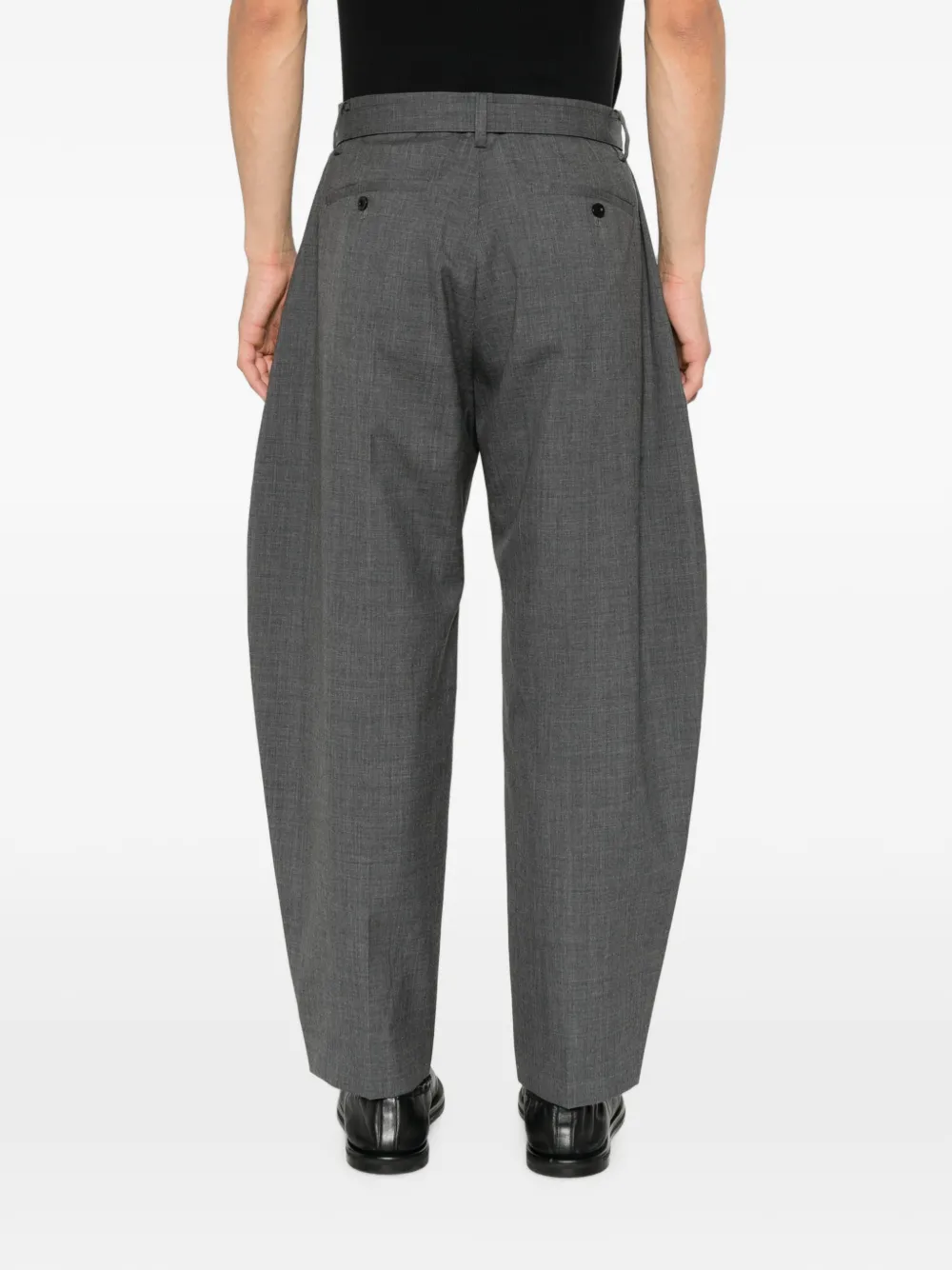 sacai belted wide-leg trousers Grijs