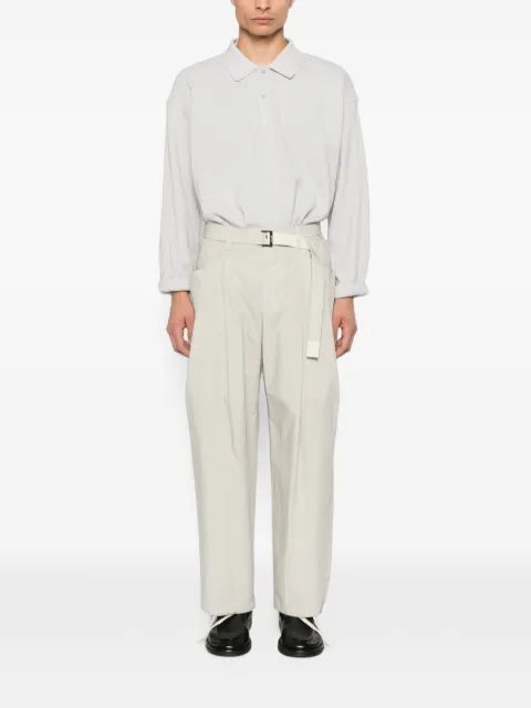 sacai belted pleated trousers