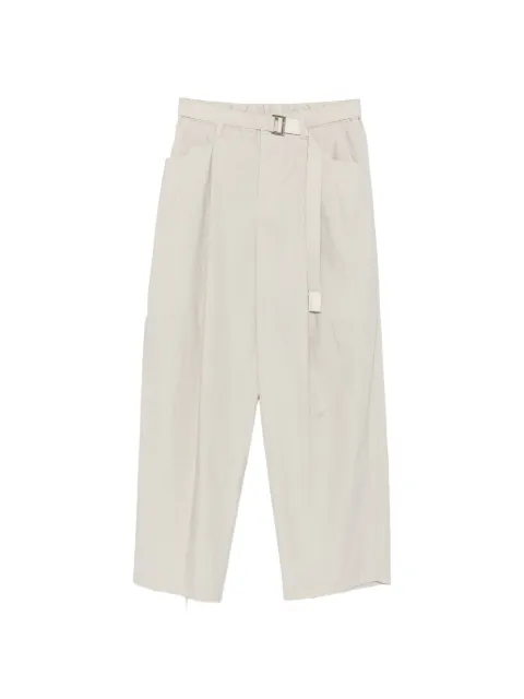 sacai belted pleated trousers