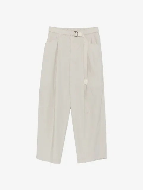 sacai belted pleated trousers
