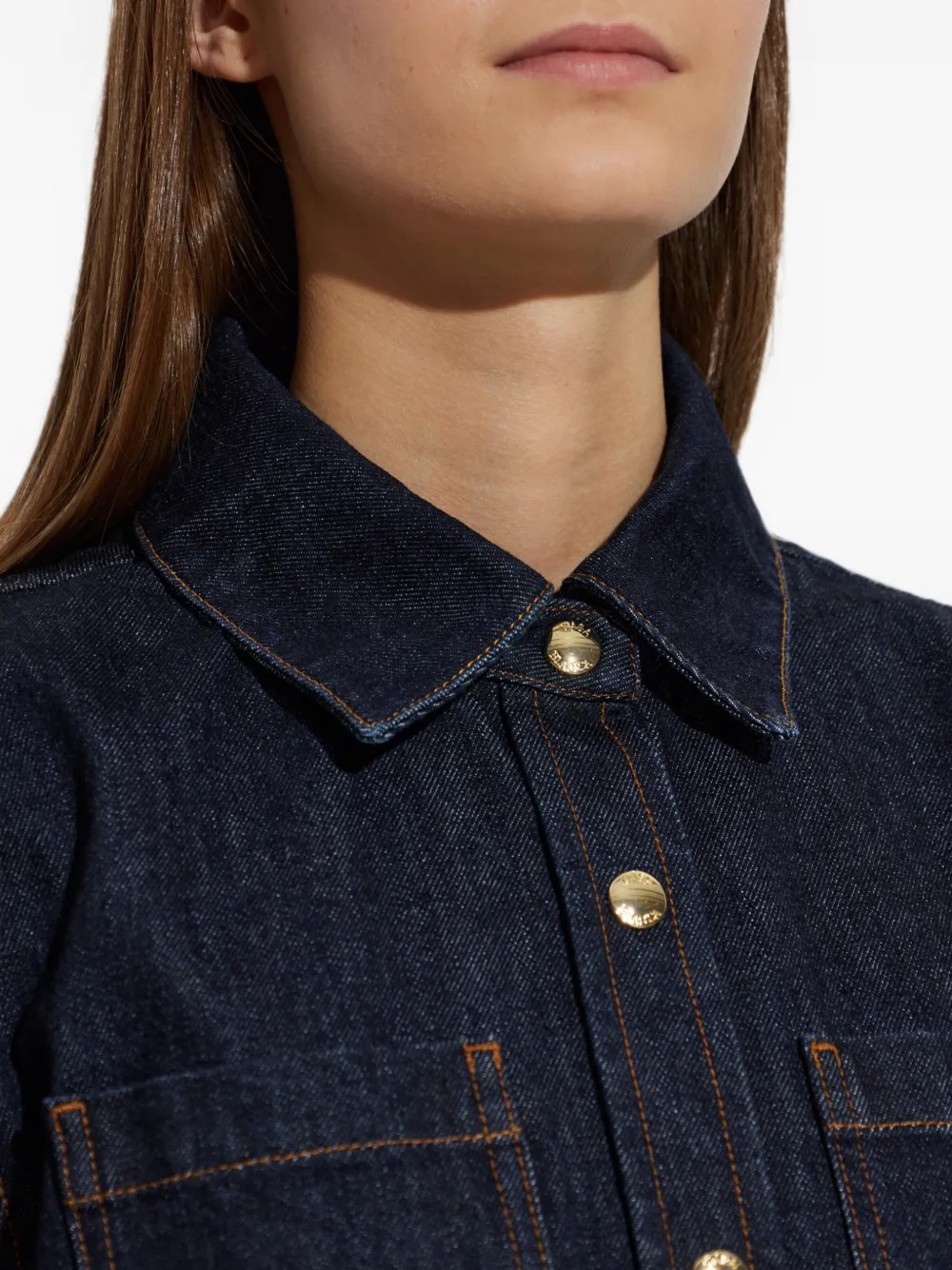 Casablanca Denim overhemd met korte mouwen Blauw