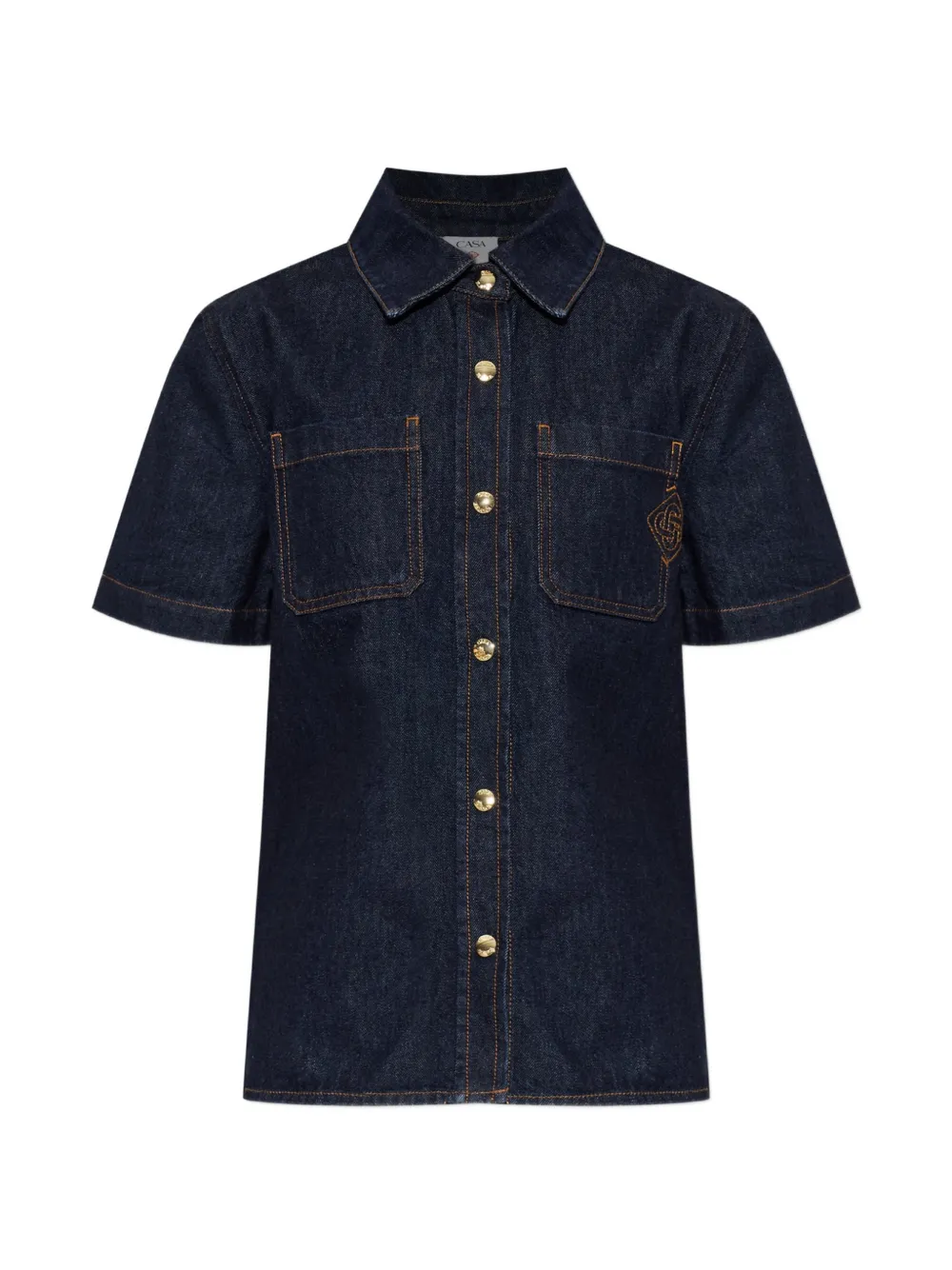 Casablanca short-sleeve denim shirt - Blue