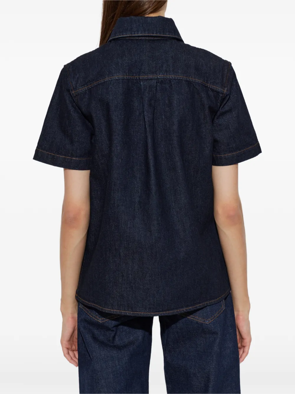 Casablanca Denim overhemd met korte mouwen Blauw