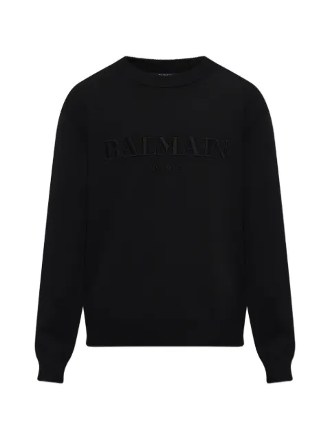 Balmain logo-embroidered sweater