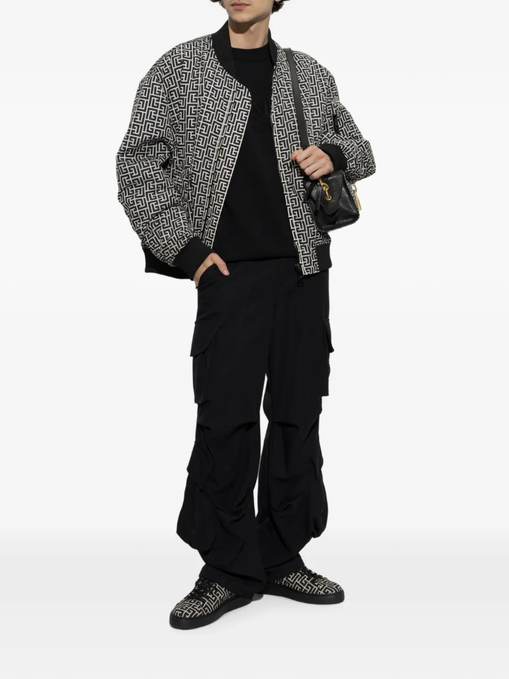 Balmain Trui met geborduurd logo Zwart