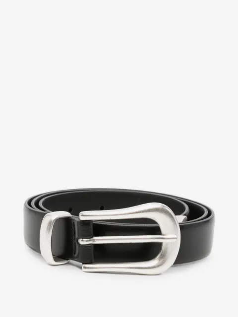 Second/Layer buckle-fastening leather belt