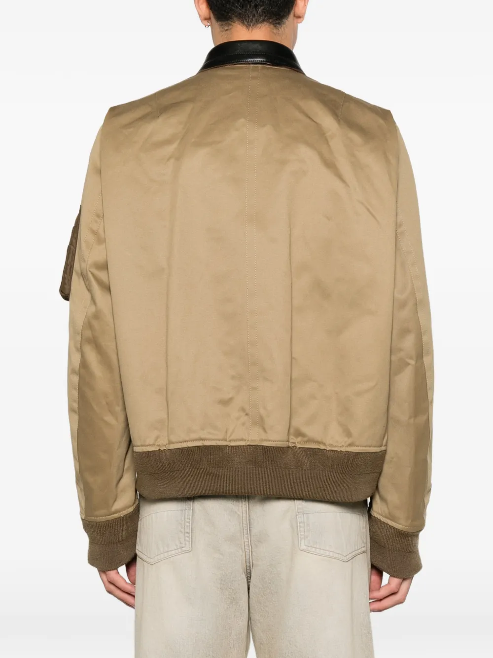sacai Jack met leren kraag en rits Beige