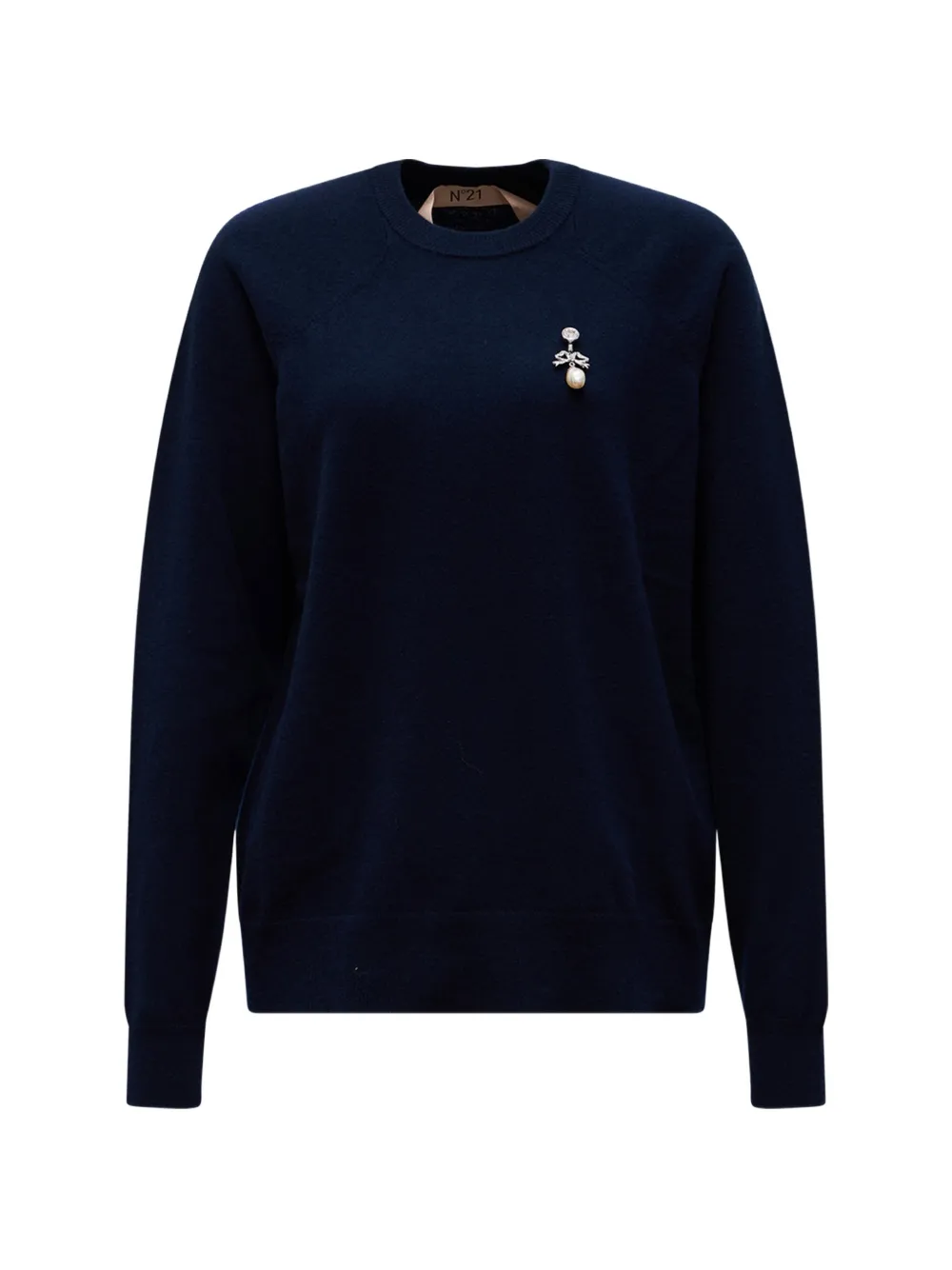Nº21 embellished raglan-sleeve sweater - Blu