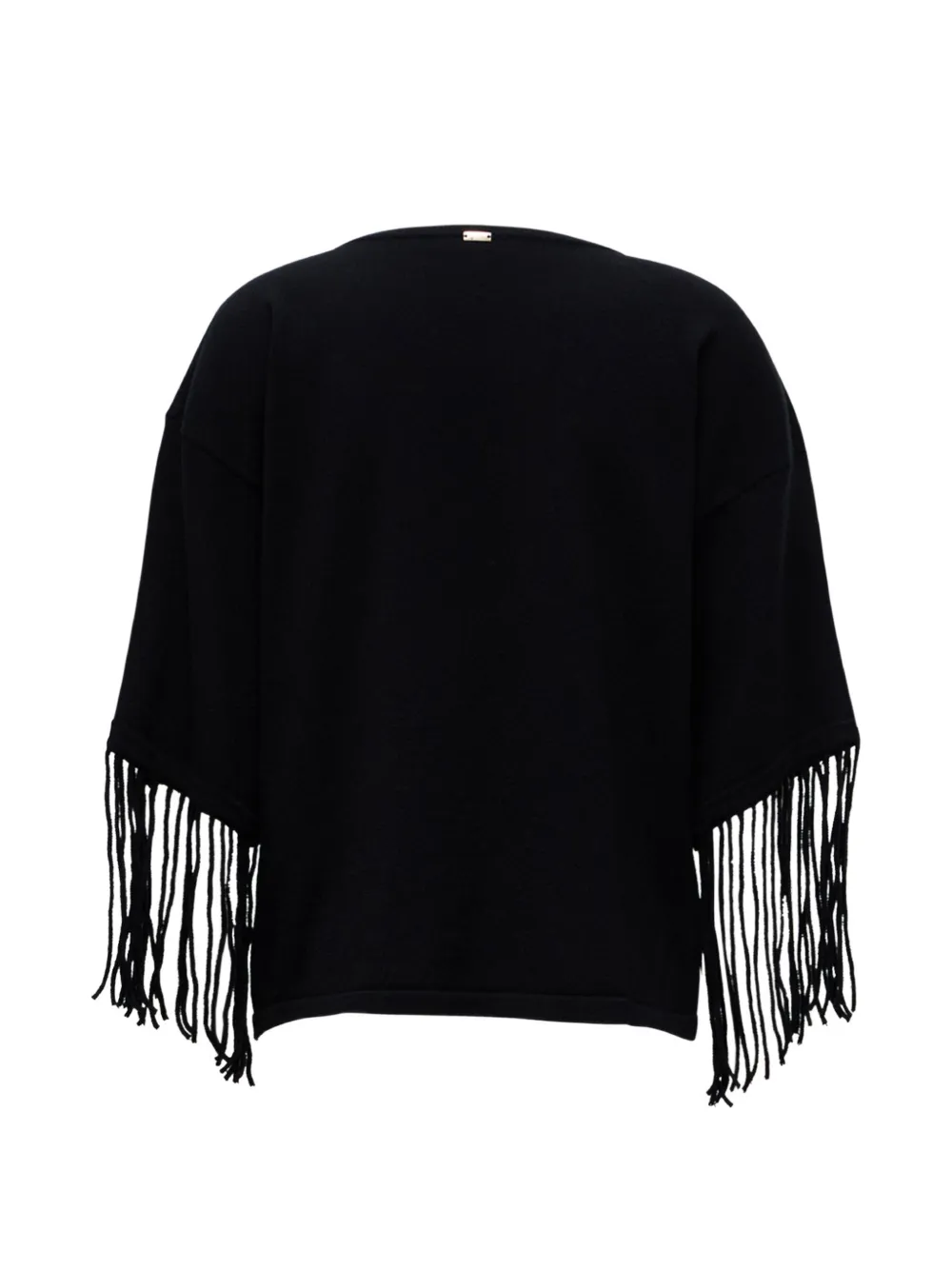 Herno fringe-trim sweater Zwart