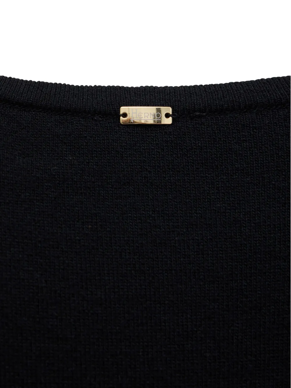 Herno fringe-trim sweater Zwart