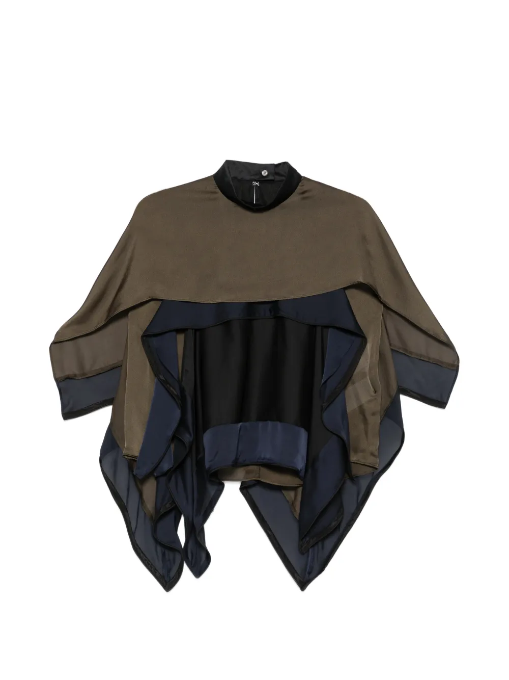 sacai Semi-transparente Tüllbluse - Grün