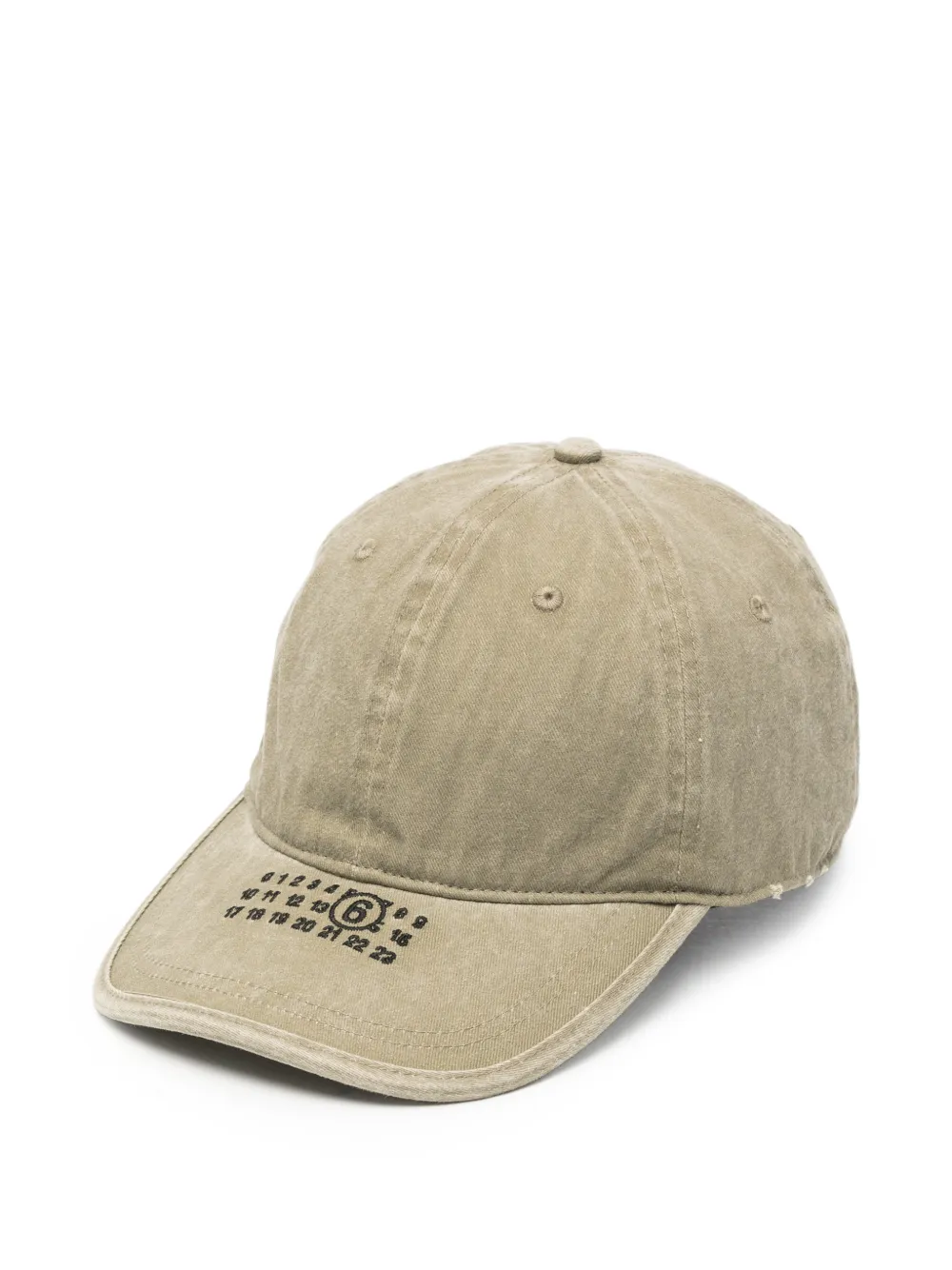MM6 Maison Margiela logo-embroidered distressed baseball cap - Grün