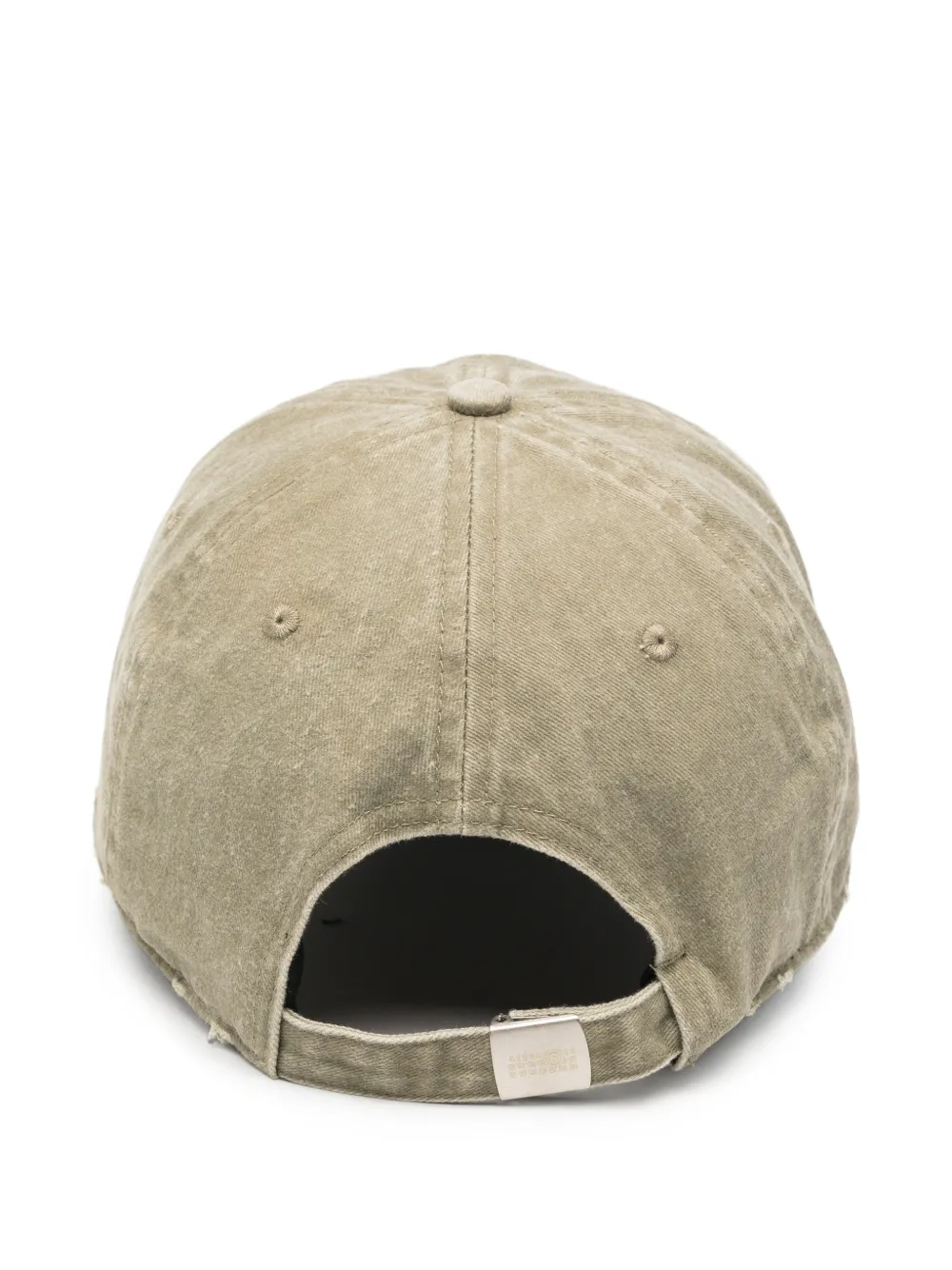MM6 Maison Margiela Gerafelde honkbalpet met geborduurd logo Groen