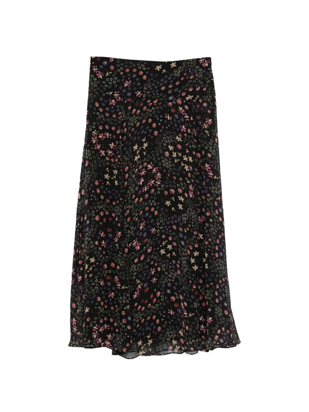 MARANT ÉTOILE floral-print silk maxi skirt - Black