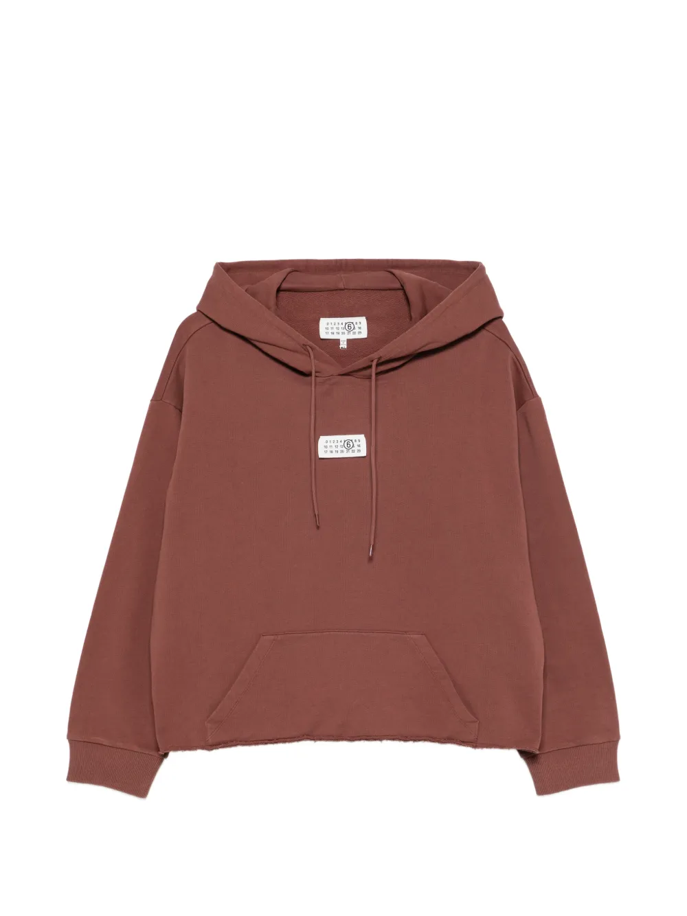 MM6 Maison Margiela logo-patch hoodie - Brown