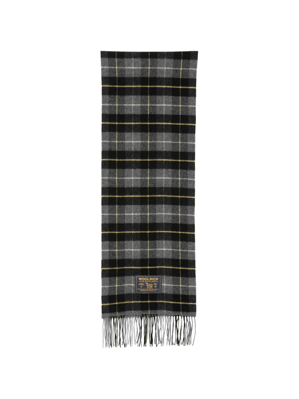 Woolrich checked fringed scarf - Grigio