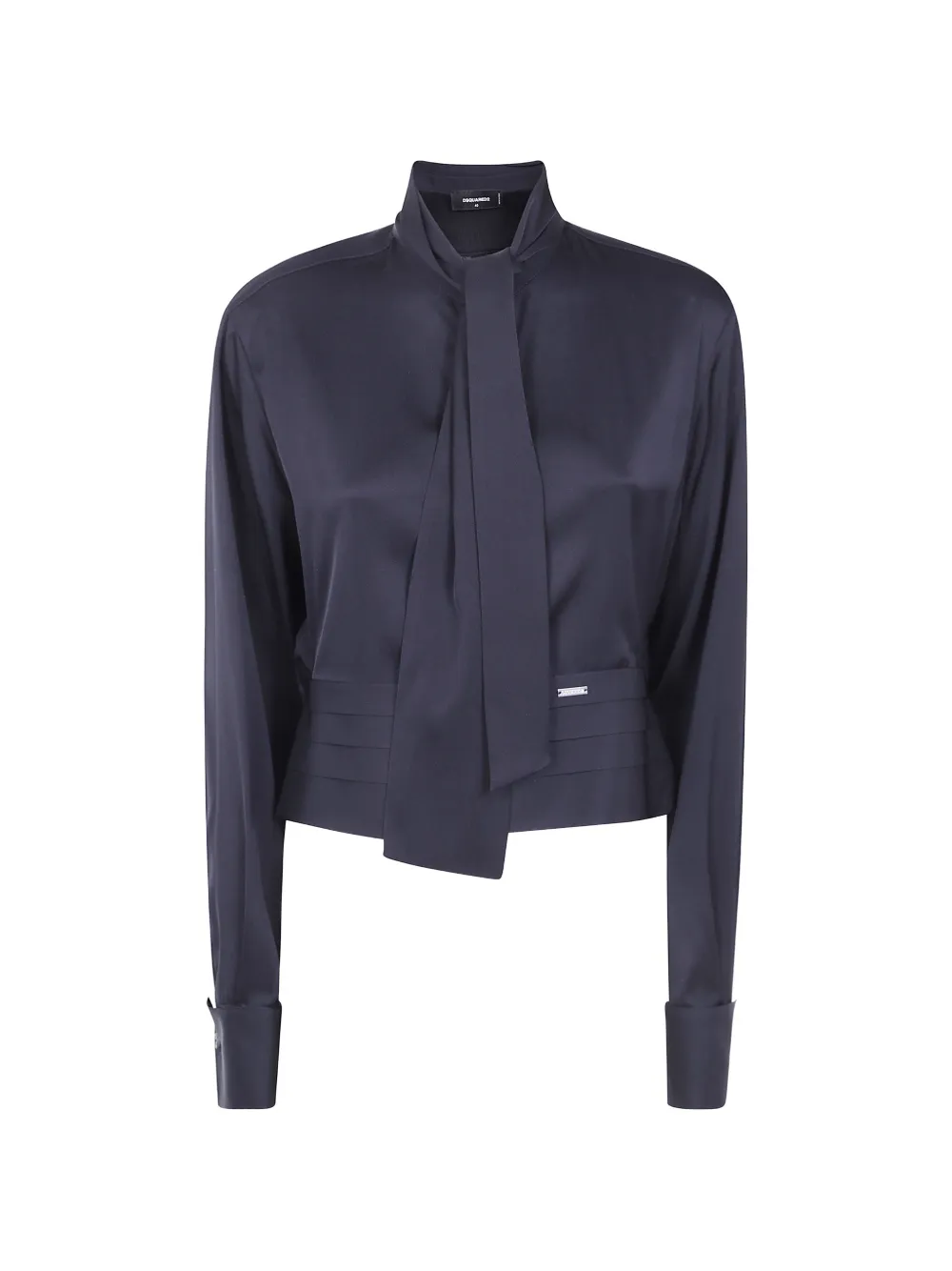 DSQUARED2 tie-neck pleated-waist shirt - Schwarz