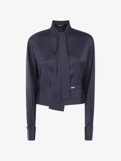 DSQUARED2 tie-neck pleated-waist shirt