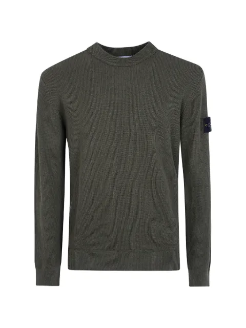Stone Island ribbed-knit logo-patch sweater