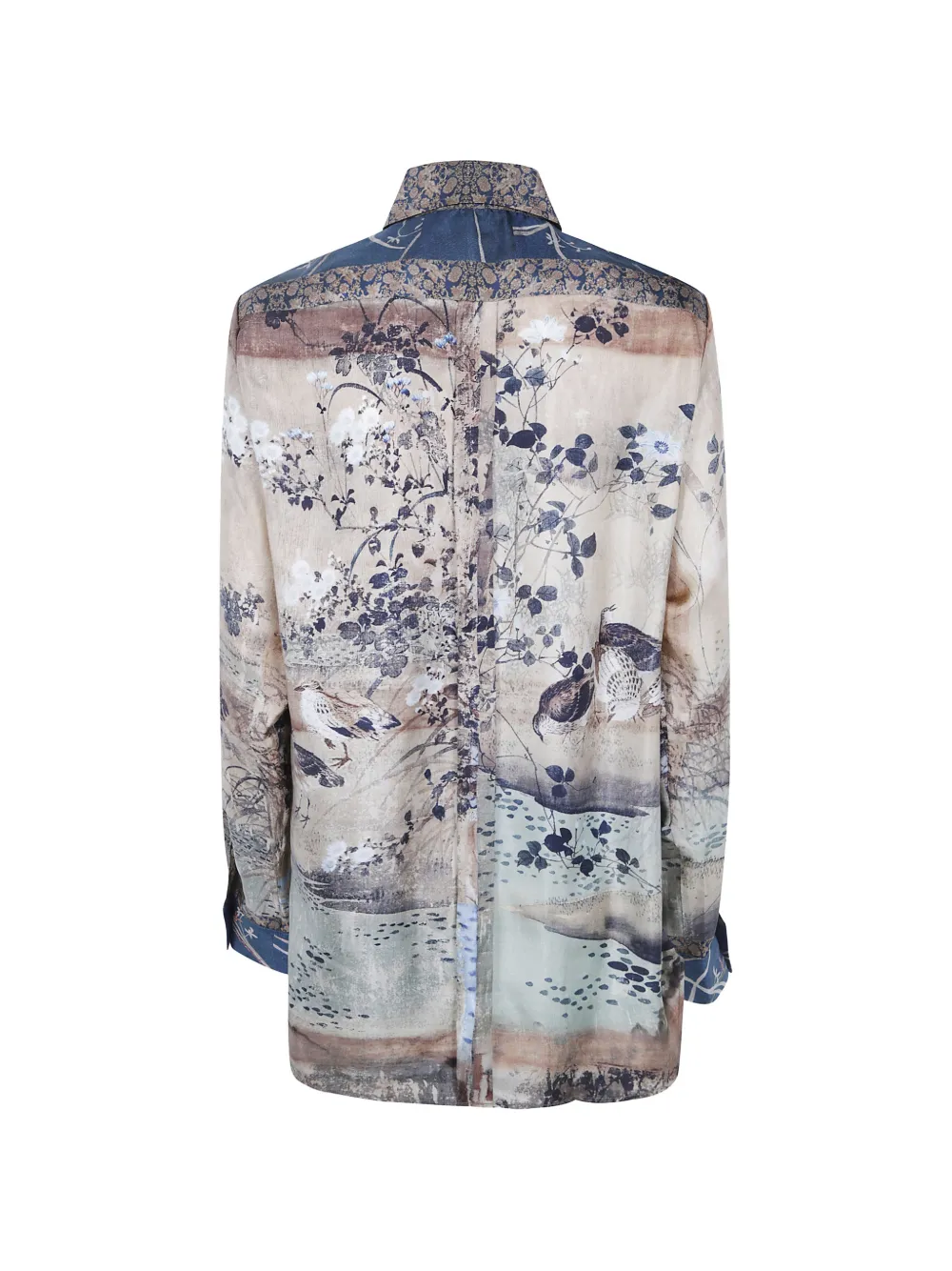 Pierre-Louis Mascia Zijden blouse met bloemenprint Beige