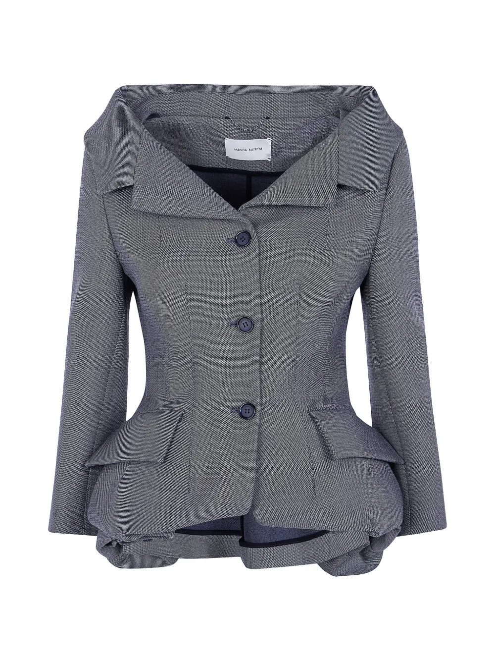 Magda Butrym Off-the-shoulder peplum blazer - Grigio