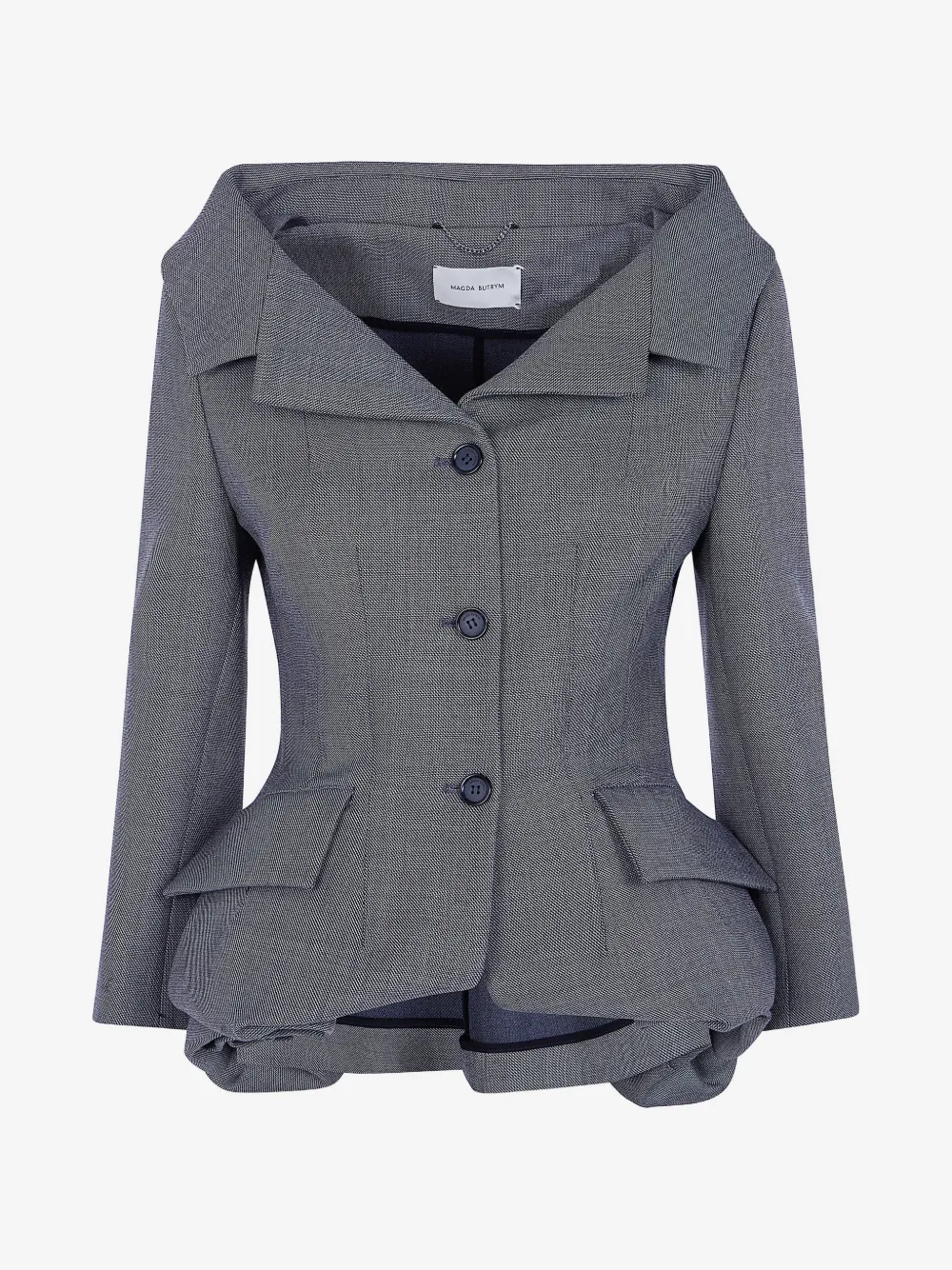 Off-the-shoulder peplum blazer