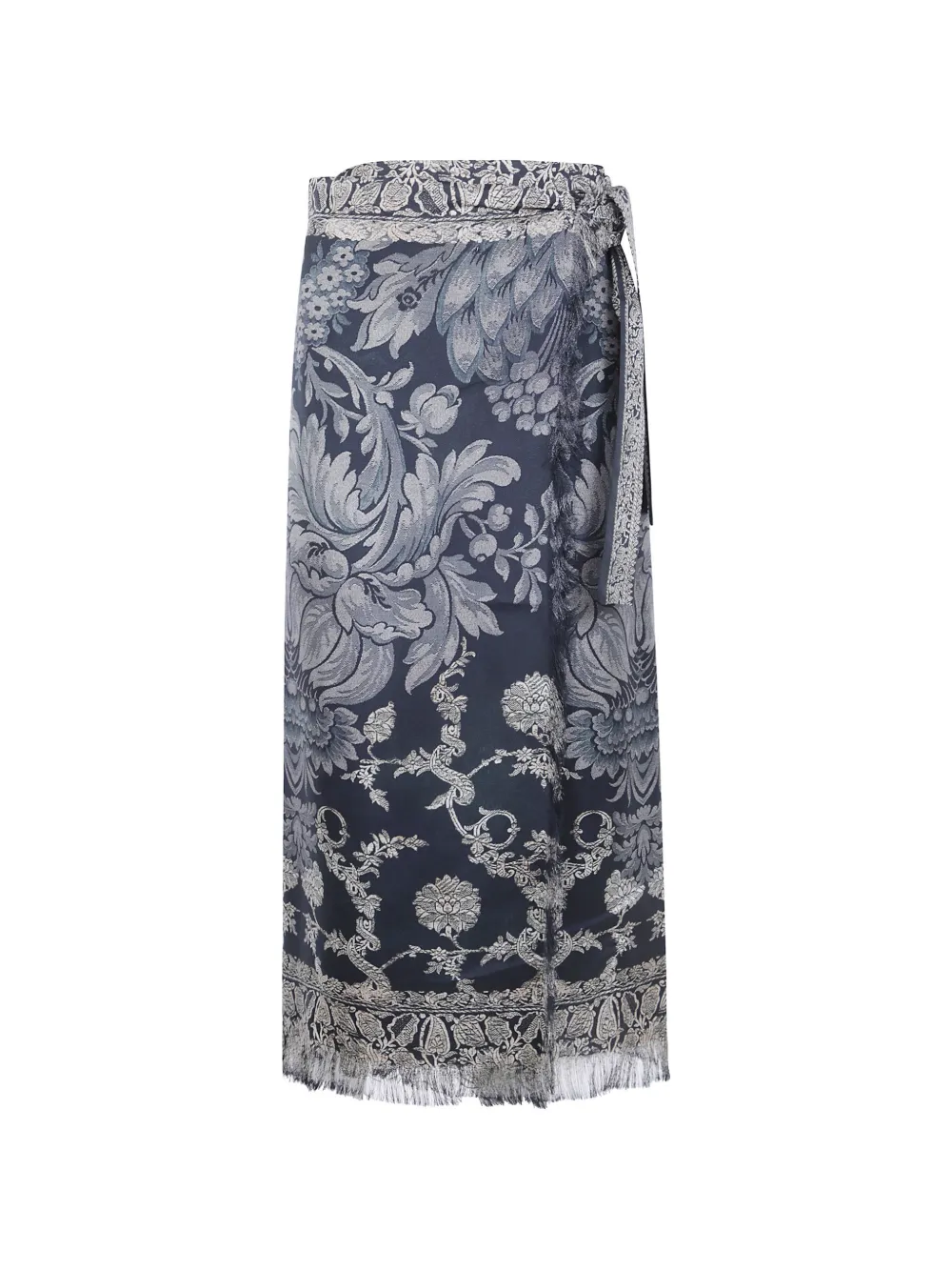 Pierre-Louis Mascia jacquard-woven fringed midi skirt - Verde