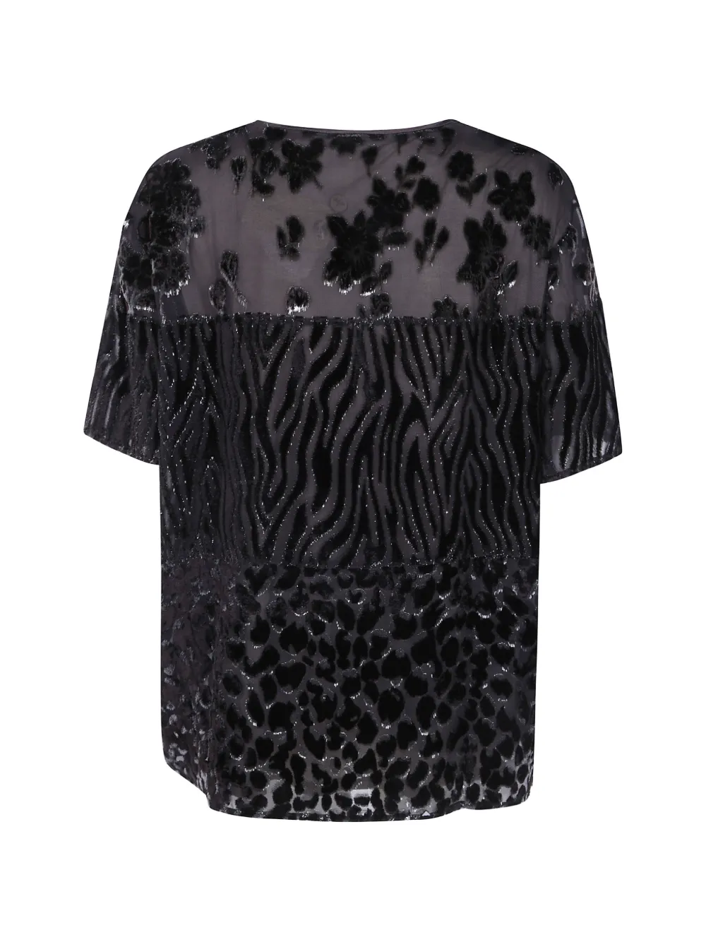 Pierre-Louis Mascia T-shirt met patchwork en devoré-effect Bruin