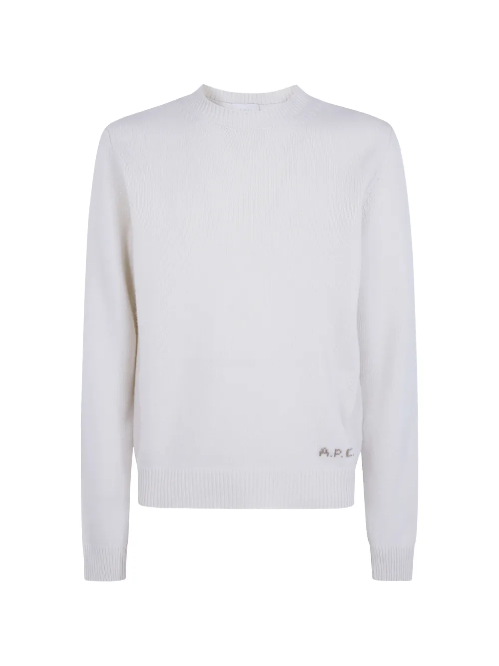 A.P.C. logo刺绣羊毛毛衣 | 白色 | Image 1