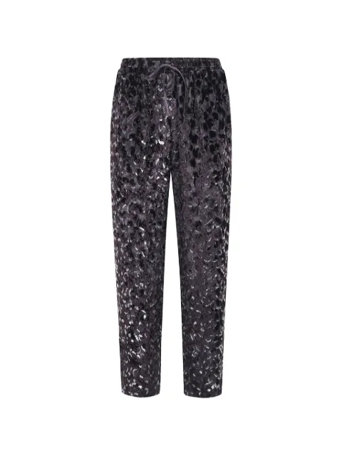 Pierre-Louis Mascia leopard-pattern velvet-effect trousers
