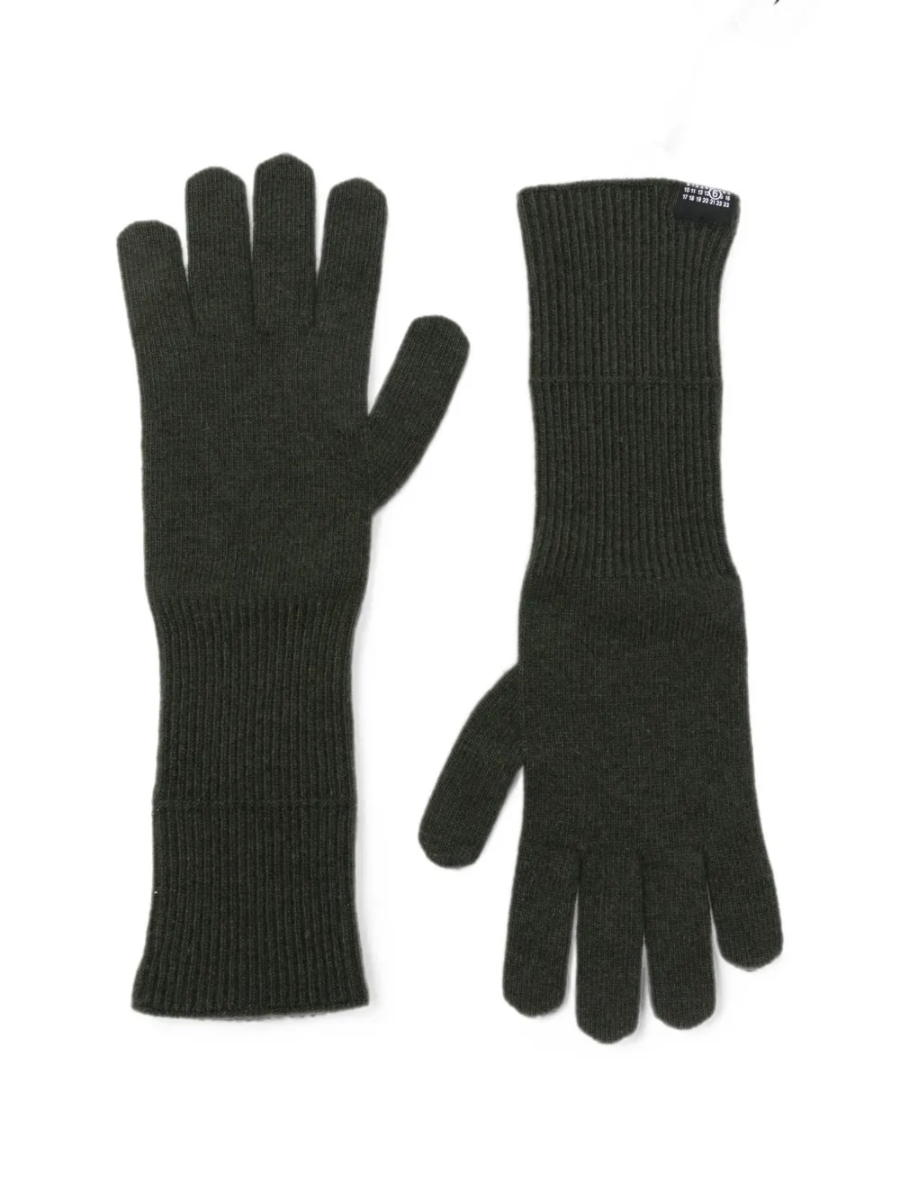 MM6 Maison Margiela Ribgebreide handschoenen van wolblend Groen