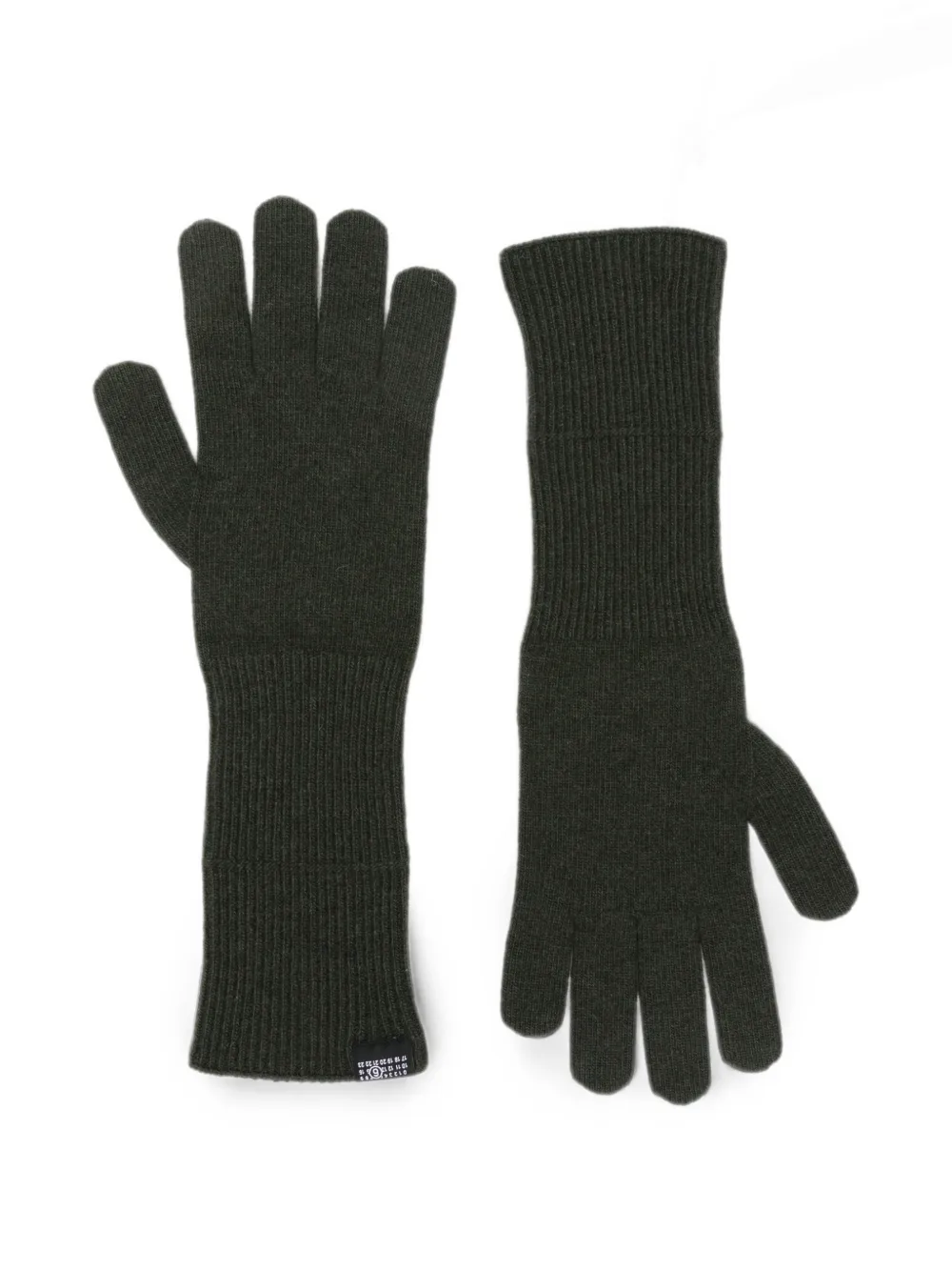 MM6 Maison Margiela ribbed-knit wool-blend gloves - Verde