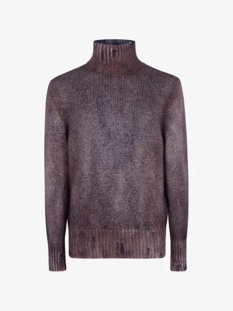 Avant Toi distressed-effect roll-neck sweater