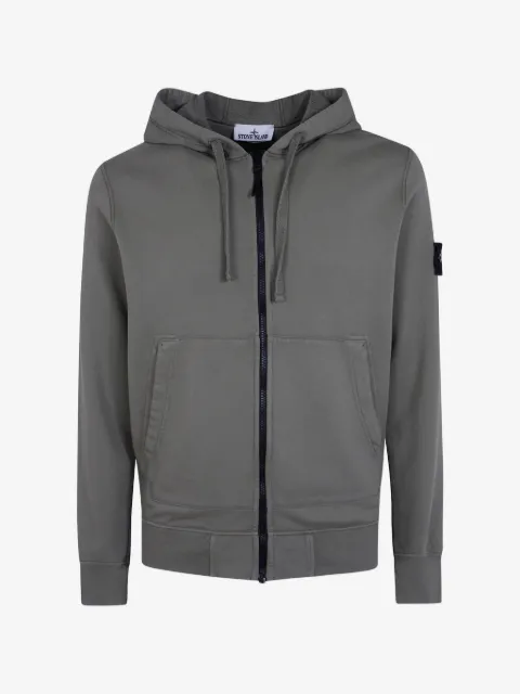 Stone Island hoodie con cierre y parche del logo