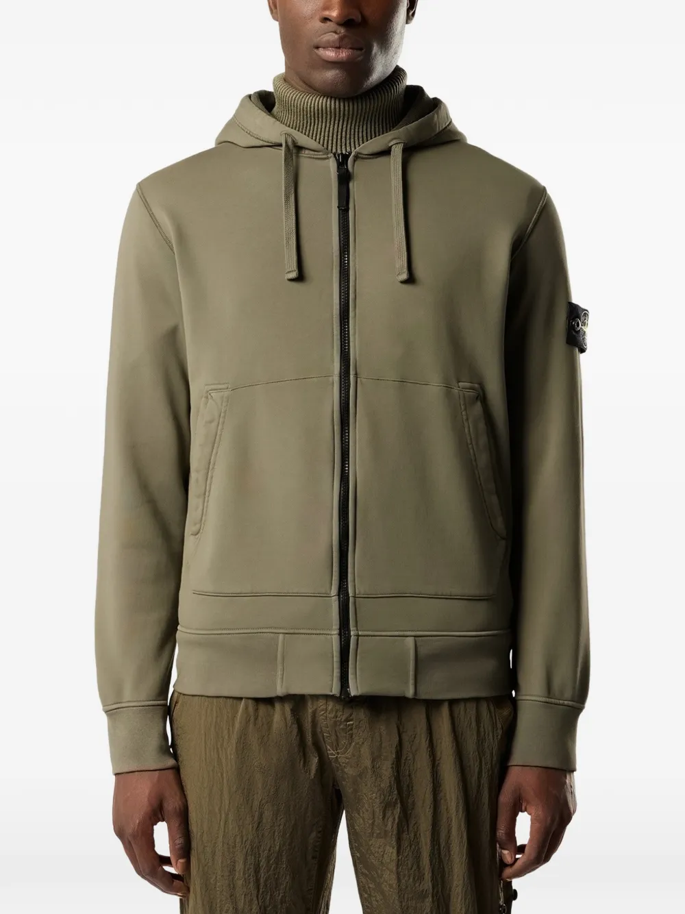 Stone Island Hoodie met logopatch Groen