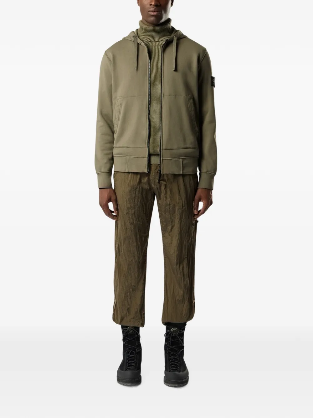 Stone Island Hoodie met logopatch Groen
