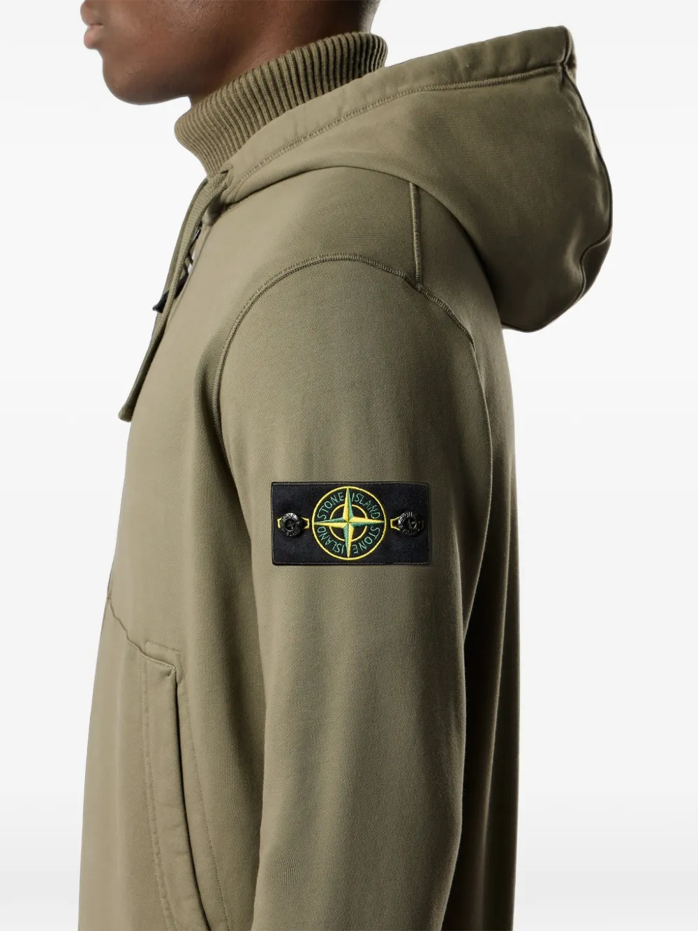 Stone Island Hoodie met logopatch Groen