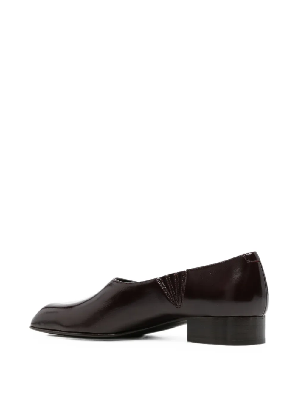 KHAITE leather square-toe loafers Rood