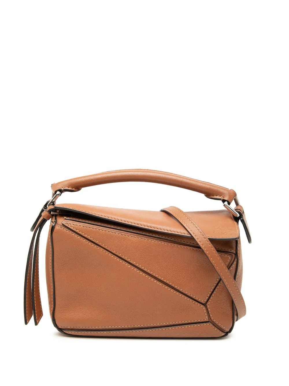 Loewe Pre-Owned 2014 Mini Calfskin Puzzle satchel - Marrone